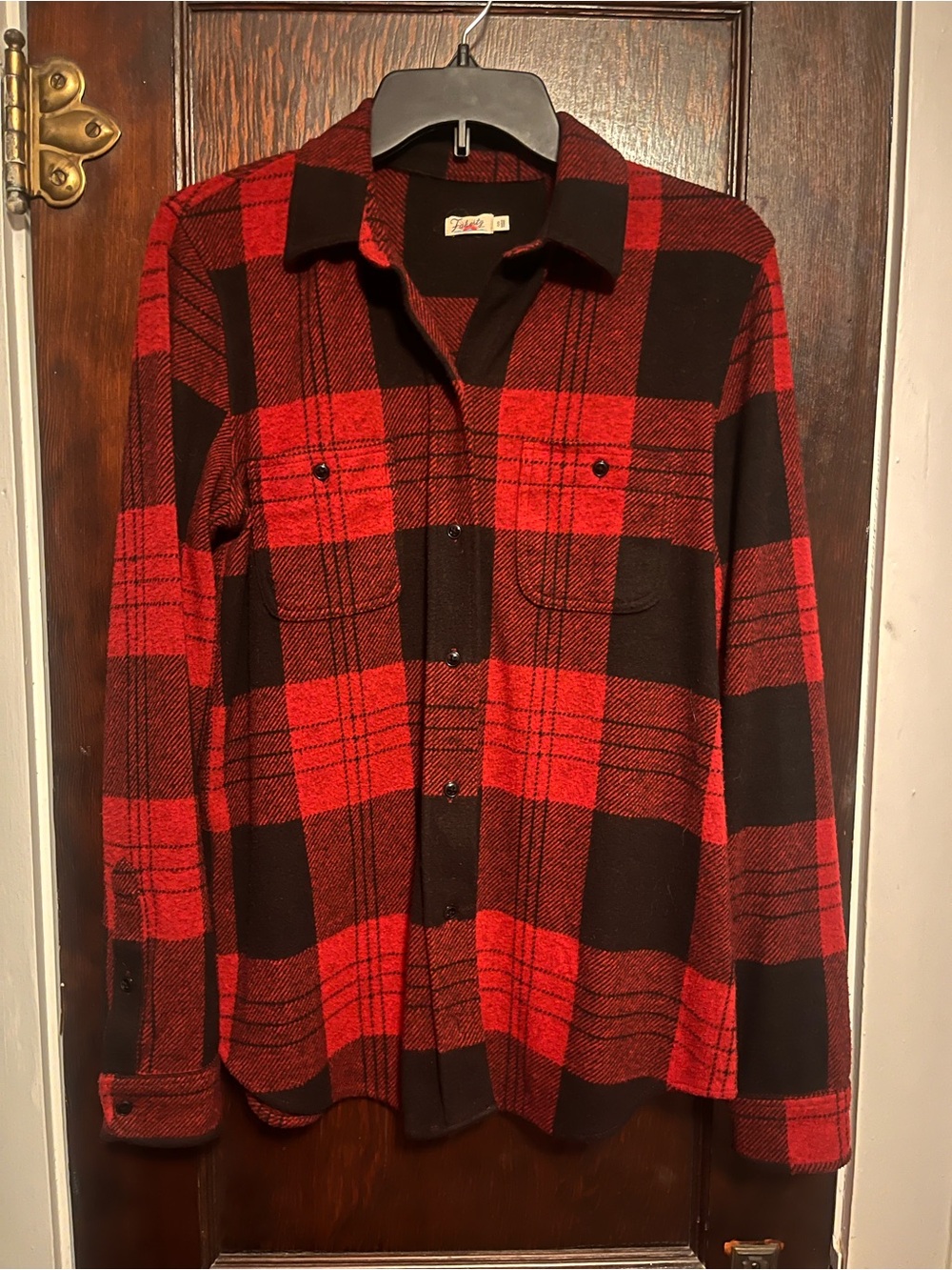Faherty Legend women’s shirt red checkered small EUC - Picture 3 of 6